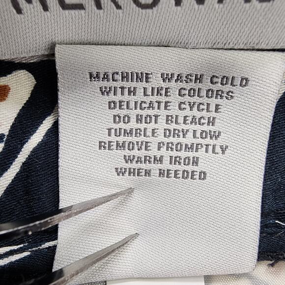 Merona Skirt Womens 12 Black Tan Geometric Chevron Print Cotton A-Line Circle - Picture 5 of 9